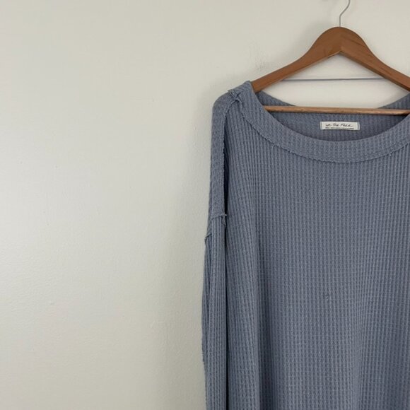 Free People We The Free Gray North Shore Thermal Tunic Size Small - Picture 5 of 5